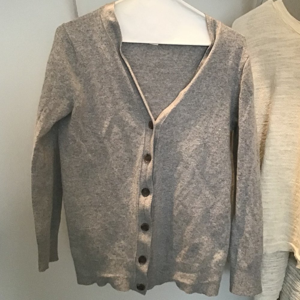 Grey J Crew Cardigan